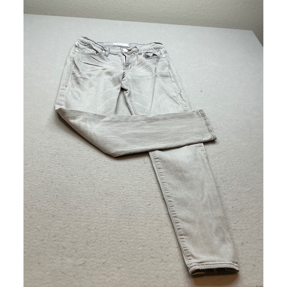 Rock & Republic Berlin Gray Skinny Jeans Winged Skull‎ Size 10M Stretch Denim